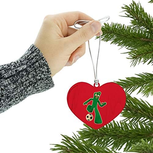 GRAPHICS MORE Soccer Ball Player Heart Love Wooden Christmas Ornament