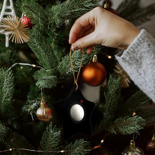 GRAPHICS MORE Golf Ball Moon Flag Christmas Ornament - 31 Inch