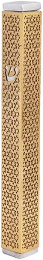 Modern Aluminum Brass Mezuzah - Made in Israel - Stars of David