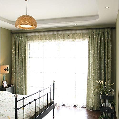 PureAqu Floral Birds Design Sheer Curtain Panel