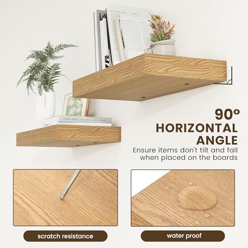 24 Inch Deep Rustic Floating Shelves Set of 2