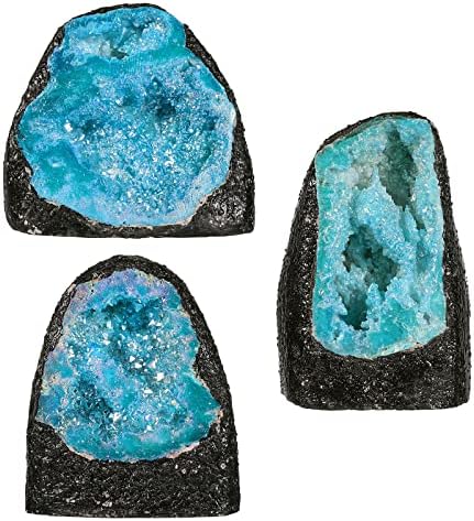 Tumbeelluwa Irregular Titanium Crystal Geode Stone Decor Blue Large