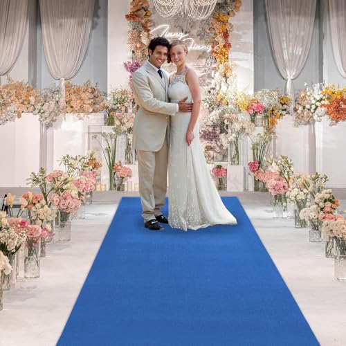 Blue Carpet Runner for Party 360 GSM Thick 33 Ft Runway Rug