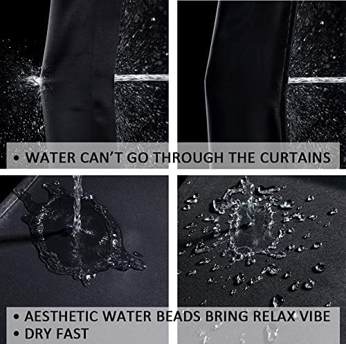 XTMYI 96 Inch Blackout Curtain Panel Black with Grommet Top