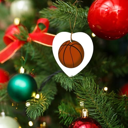 Graphics More Basketball Heart-Shaped Porcelain Christmas Ornament