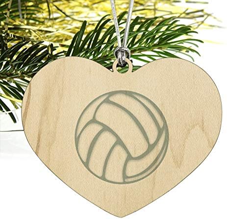 Volleyball Ball Heart Love Wooden Christmas Tree Ornament