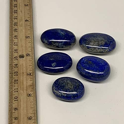 5pcs Natural Blue Lapis Lazuli Palm Stones from Afghanistan