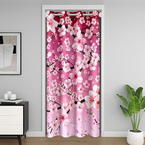 Jejeloiu Cherry Blossoms Room Darkening Curtain 34x80