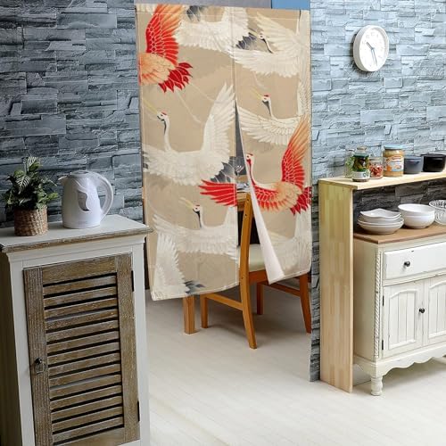 Japanese Style Cranes Flying Curtain 34x60 Inch