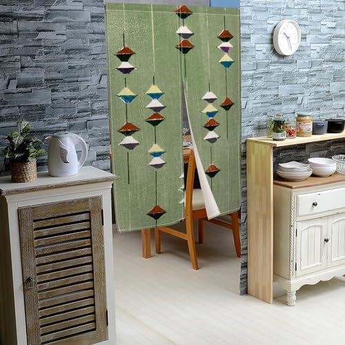Leowefowa Noren Green Door Curtain 34x60 Inch Panel