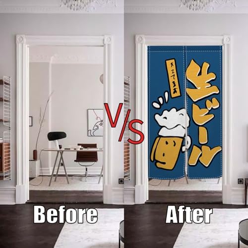 Japanese Noren Door Curtain for Kitchen Bathroom Divider