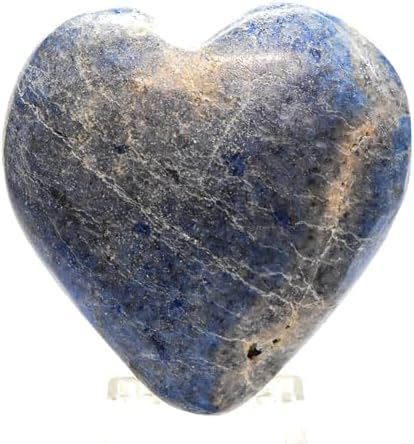 48mm Blue Dumortierite Heart with Quartz Inclusions