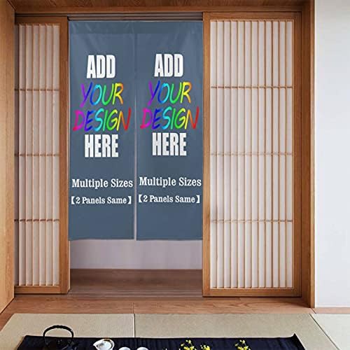 AmaPark Custom Doorway Curtain with Photo Text 2 Panels Indigo Blue