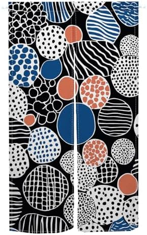 Abstract Boho Noren Curtain with Atomic Shapes Design