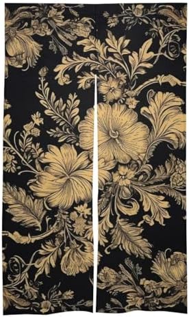 Japanese Noren Door Curtain with Gold Frame Print