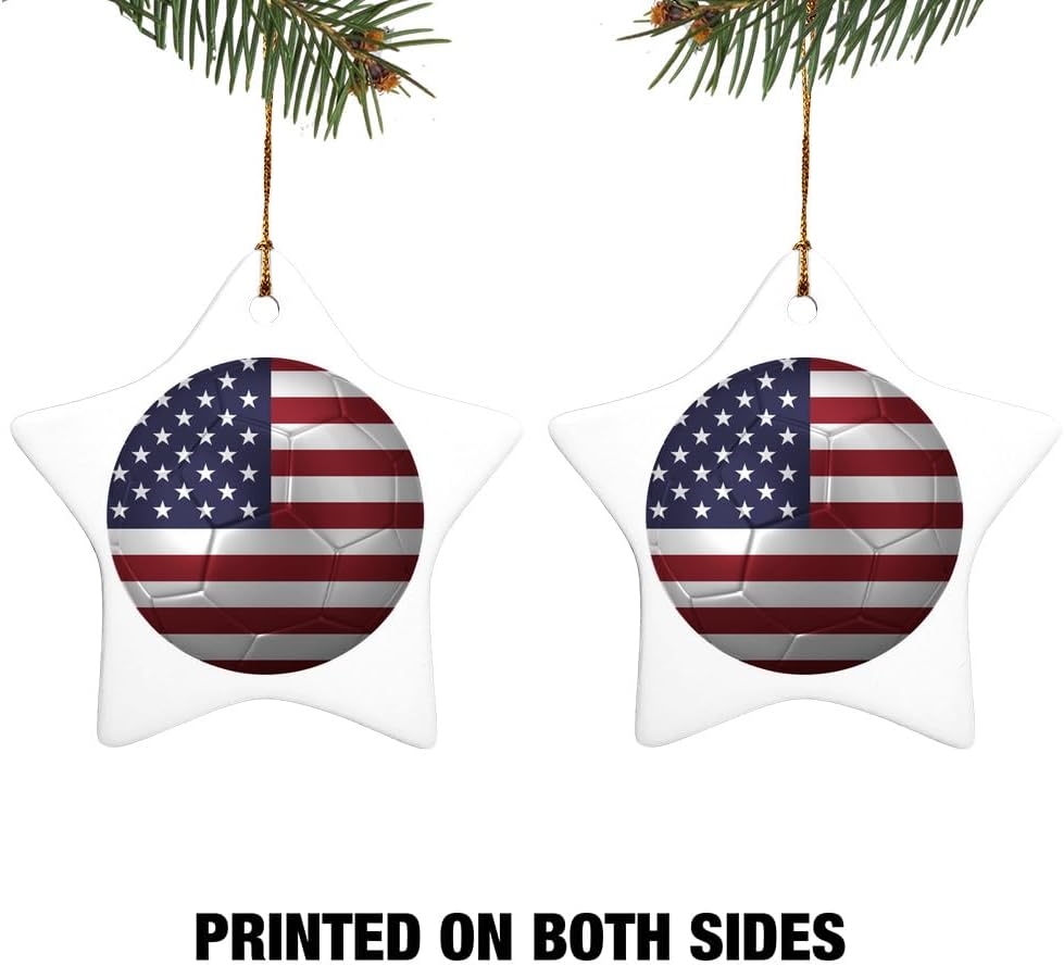 Graphics More USA Flag Soccer Ball Christmas Ornament - 31 Inch
