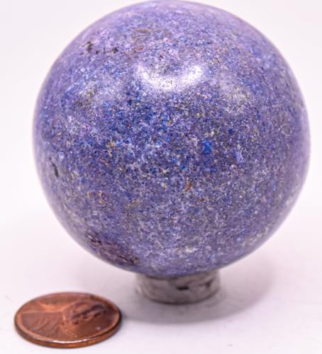49mm Blue Dumortierite Sphere with Stand - Peru Crystal Collectible