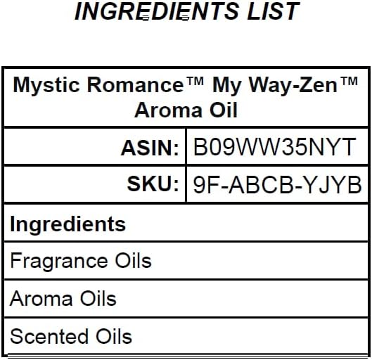 Mystic Romance My Way Zen Premium Home Fragrance Oil 120ml