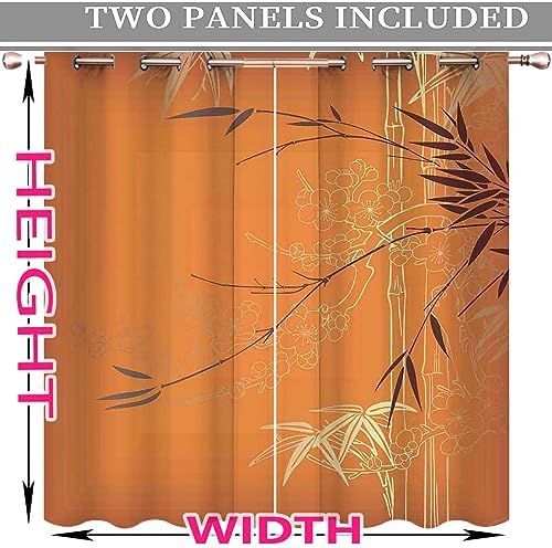 ZYMECH Bamboo Curtains Panels for Windows 63x80 Inches Light Blocking