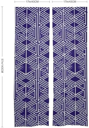 Japanese Noren Door Curtain Purple Light Blue Print
