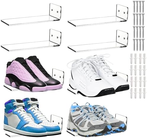 Youeon 8 Pack Floating Shoe Display Shelf for Wall
