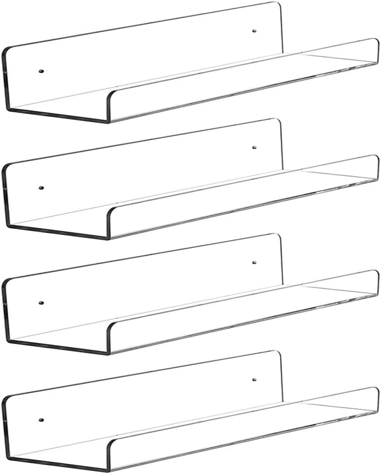 CY Craft Clear Acrylic Floating Shelves Set of 4