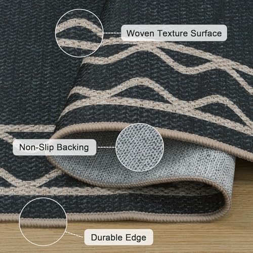 OJIA Easy Jute Front Door Mat 3x5 Black