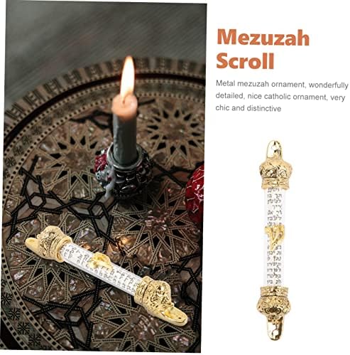 ULTECHNOVO Metal Mezuzah Door Decor with Scroll