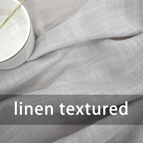 UPOPO Grey Sheer Curtains 52x92 2 Panels Rod Pocket