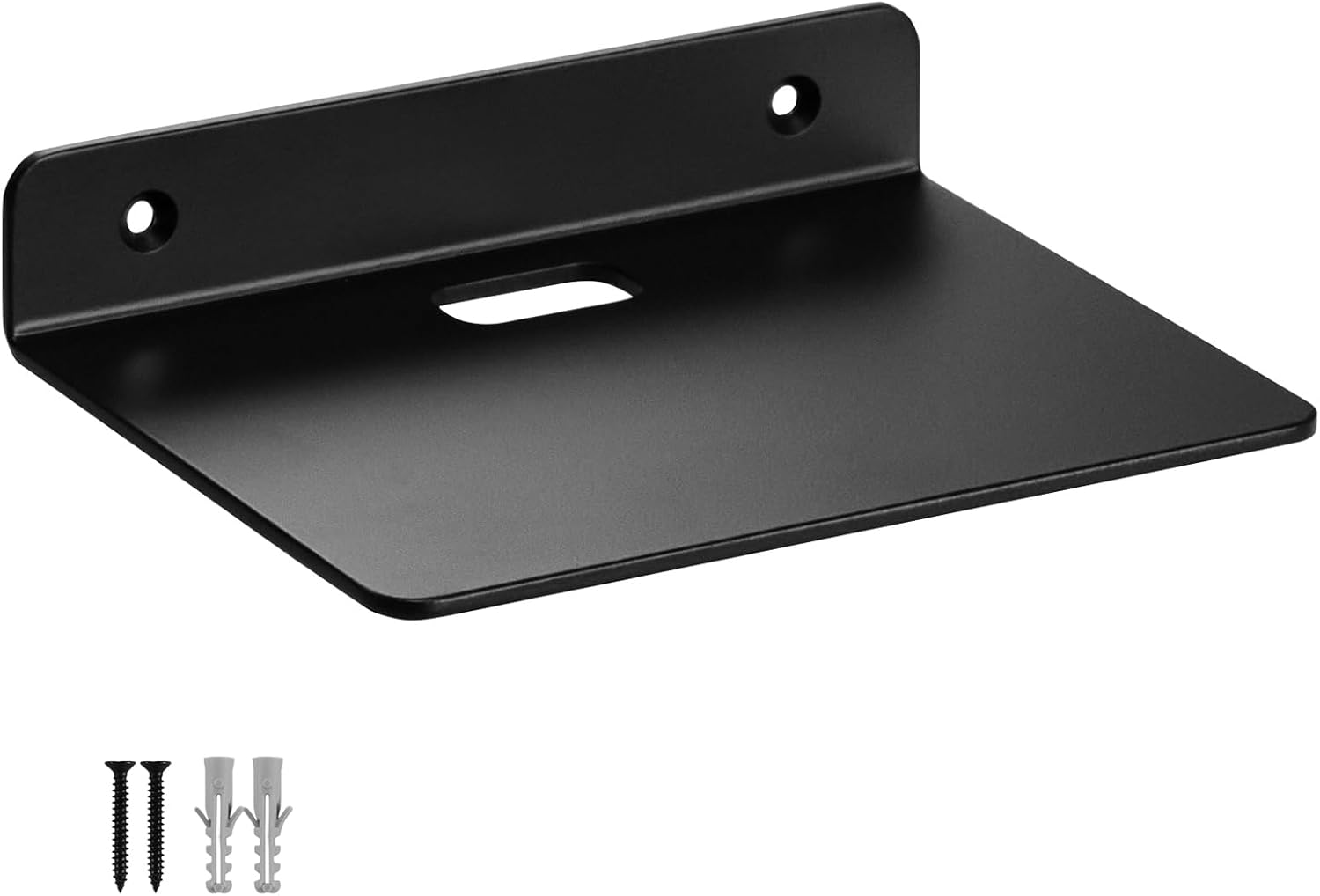 6 Inch Black Floating Shelf for Wall 30mm Thick Aluminum Alloy