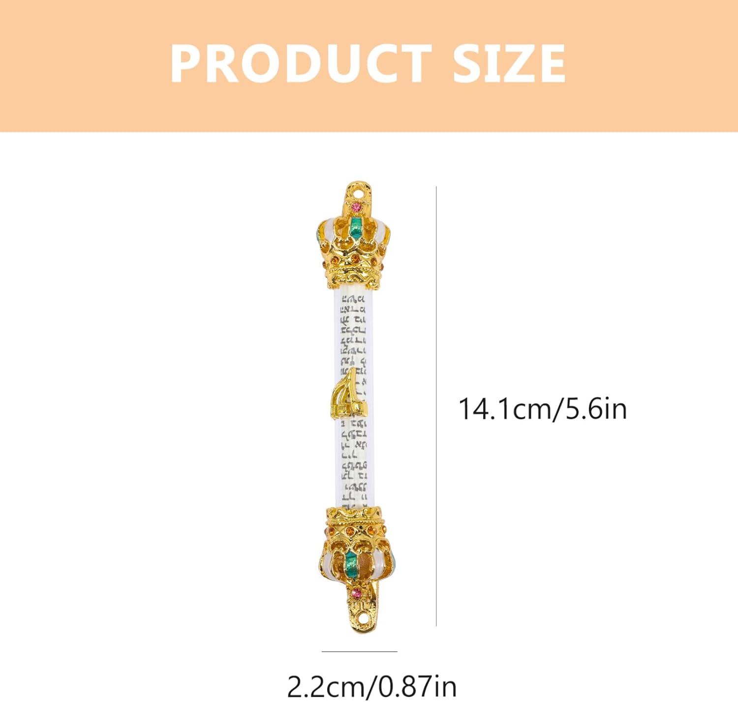 VINTORKY Jewish Mezuzah Door Sign Decor Metal Mitzvah Scroll