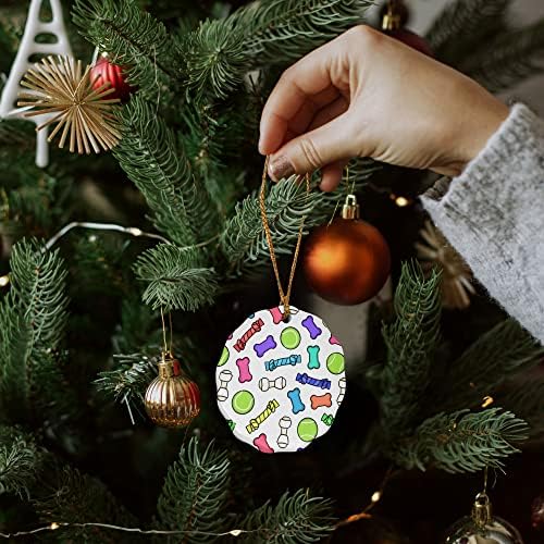 Graphics And More Porcelain Christmas Ornament with Doggie Chew Toy Design