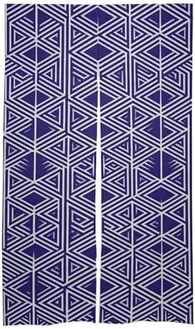 Japanese Noren Door Curtain Purple Light Blue Print