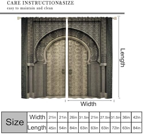 Moroccan Pattern Window Curtains 2 Panel Set