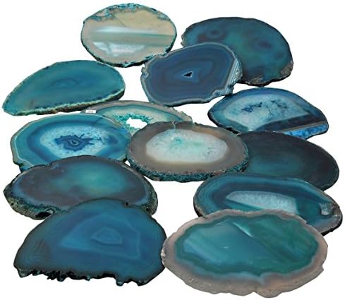 Blue Water Crystals Large Teal Blue Agate Slab With Stand