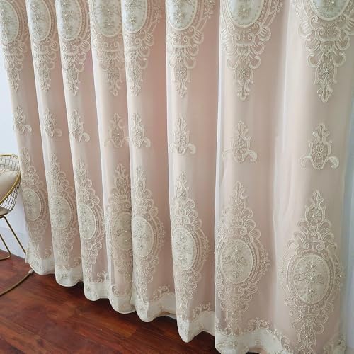 Amidoudou Khaki Double Layer Curtains with Valances