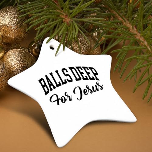 Graphics More Star-Shaped Porcelain Christmas Ornament - 31 Inch