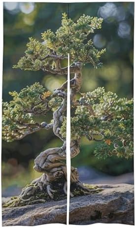 Graceful Bonsai Tree Door Curtain 57x17 Inches