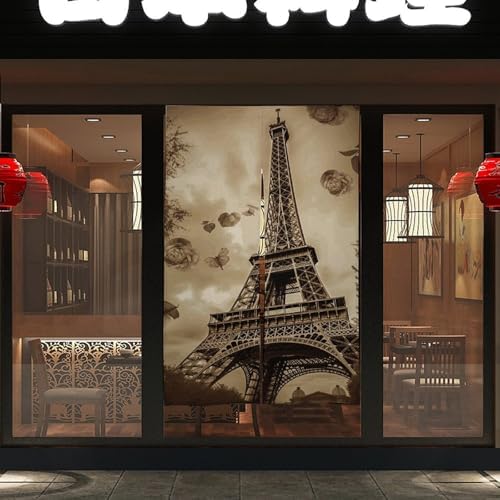 Paris Eiffel Tower Door Cover Curtain 57x17 Inches