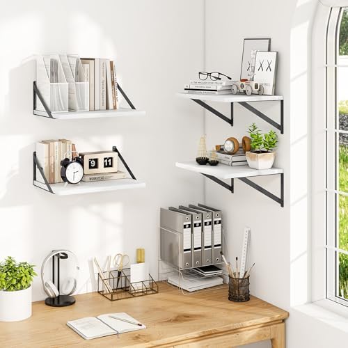 Heimlove 12 Inch Deep Floating Shelves Set of 4