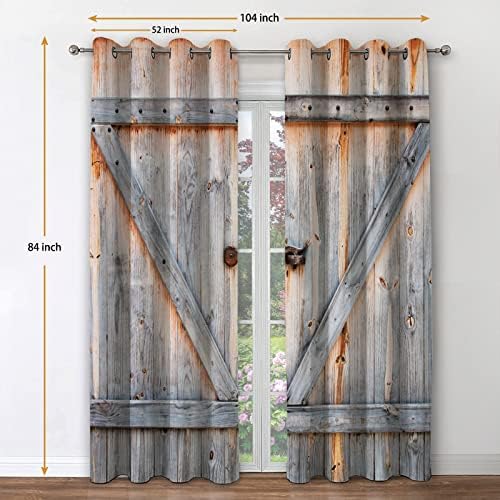 Jekeno Barn Door Curtains 2 Panel Set 52x84