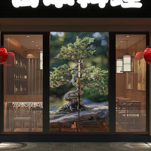 Graceful Bonsai Tree Door Curtain 57x17 Inches