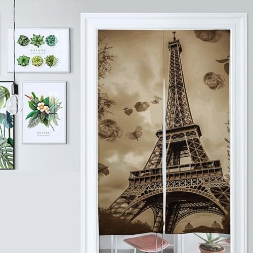 Paris Eiffel Tower Door Cover Curtain 57x17 Inches