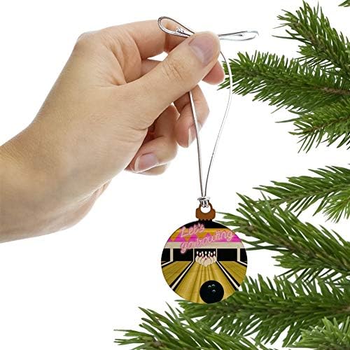 GRAPHICS MORE Mini Wood Bowling Ball Pins Christmas Ornament