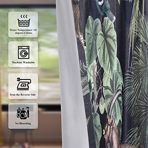 Yeele Jungle Wildlife Window Curtain Panels 2 Panels 53x84 Inches