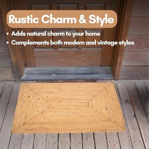 INDIAN ARTISTIC Jute Cotton Rug 2x3 ft Reversible