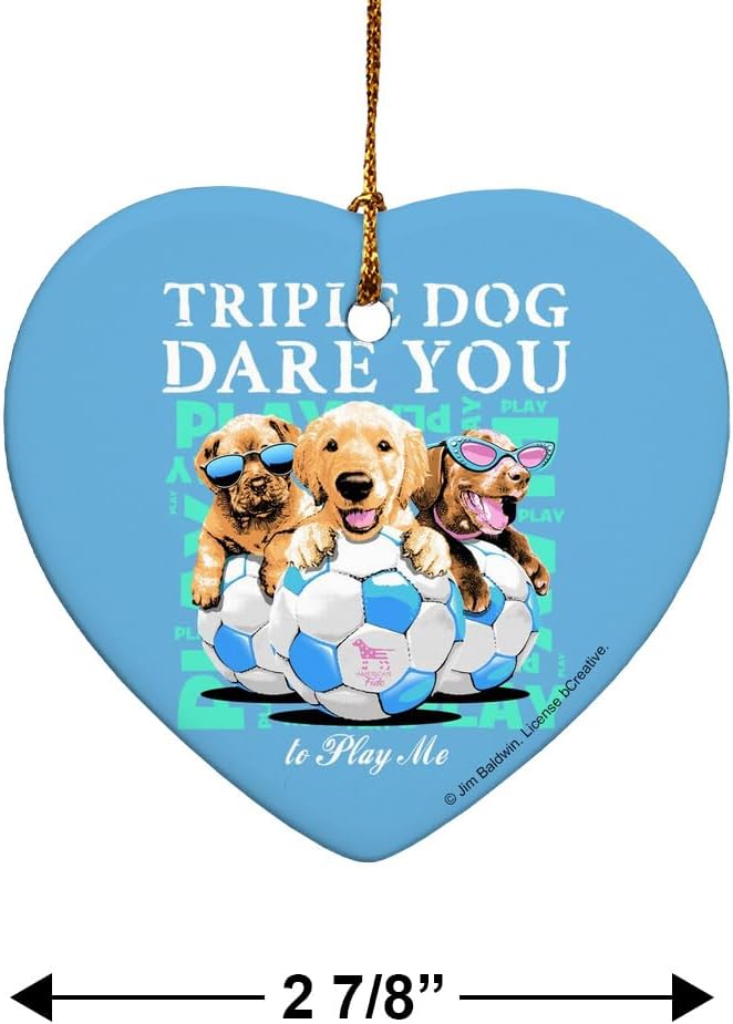 GRAPHICS MORE Heart-Shaped Porcelain Soccer Ball Ornament - 28