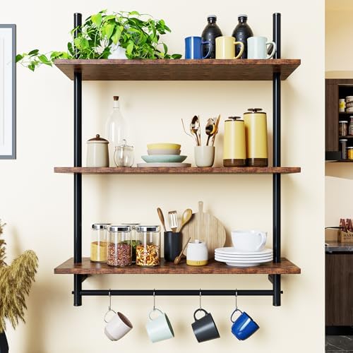 Floating Kitchen Shelves 3 Tier Above Toilet Storage Rack