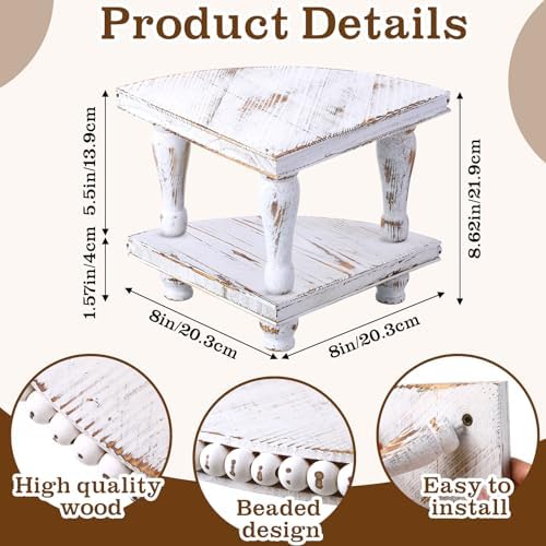 Kigley 2 Tiered Corner Riser with Wood Beaded Design