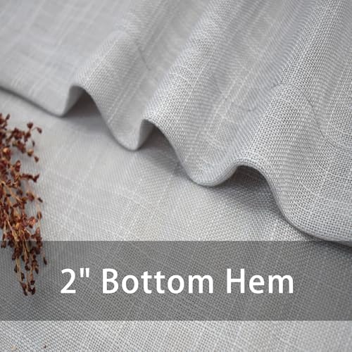 UPOPO Grey Sheer Curtains 52x92 2 Panels Rod Pocket